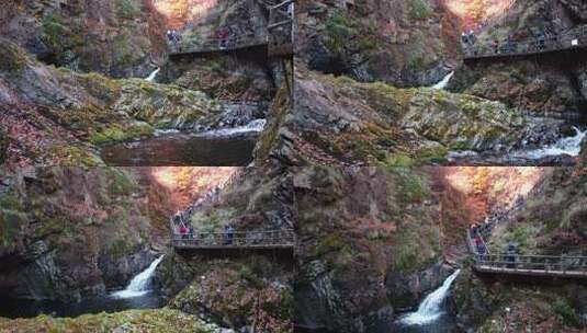 辽宁本溪大石湖秋天风景高清在线视频素材下载