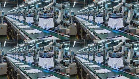 工厂自动化内裤生产流水线高清在线视频素材下载