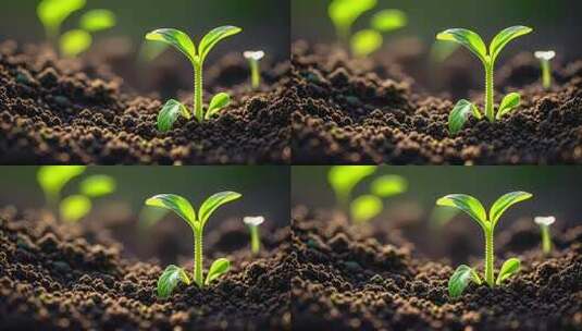 春天破土而出的嫩芽代表希望与新生命高清在线视频素材下载