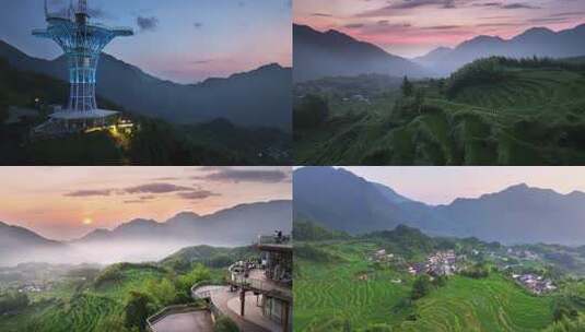 浙江丽水云和梯田合集高清在线视频素材下载