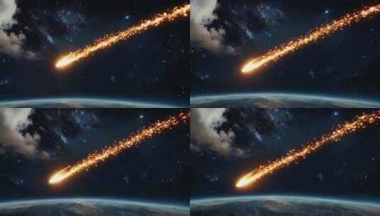 太空中流星划过高清在线视频素材下载