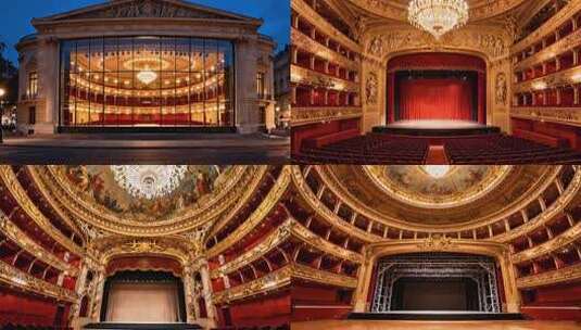 欧式华丽歌剧院内景 剧场舞台 歌舞厅高清在线视频素材下载