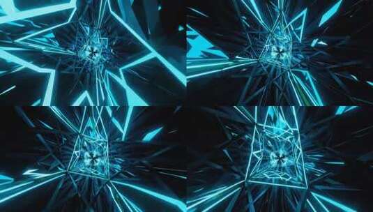 蓝色动感3D光线隧道背景高清在线视频素材下载