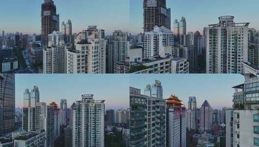 上海徐家汇夜景航拍高清在线视频素材下载