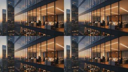 现代写字楼内办公场景高清在线视频素材下载