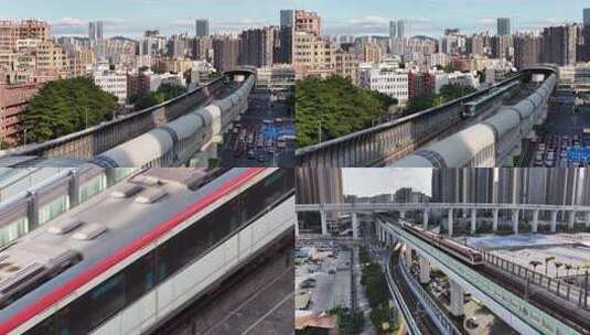 深圳地铁龙华区航拍城市景观高清在线视频素材下载