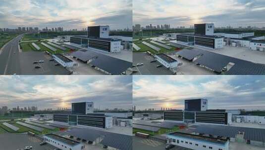 飞鹤工厂航拍高清在线视频素材下载