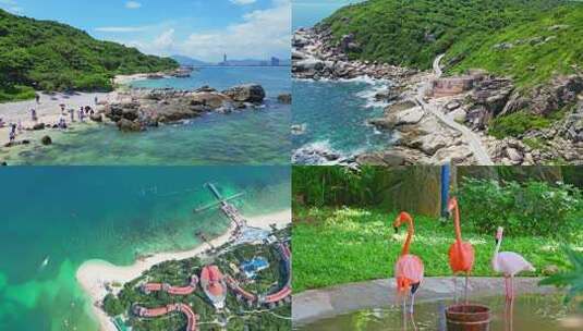海南三亚国家海岸海棠湾蜈支洲岛航拍合集高清在线视频素材下载