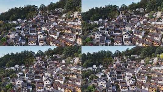 江西婺源篁岭美丽乡村晒秋航拍高清在线视频素材下载