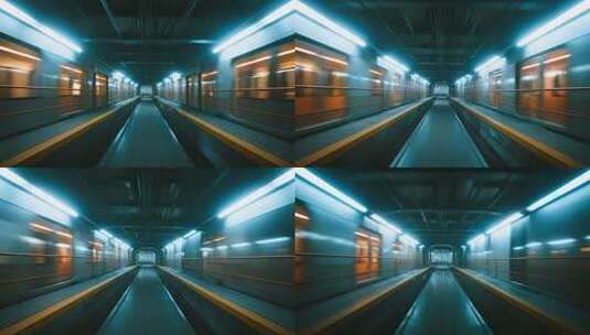 地铁穿梭城市交通延时视频高清在线视频素材下载