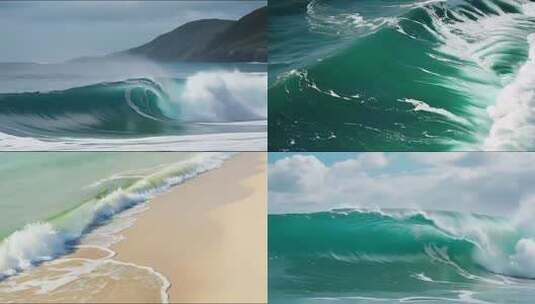 波涛汹涌的海浪景观合集高清在线视频素材下载
