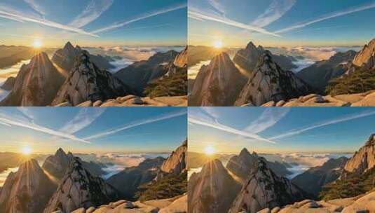 黄山日出云海壮美景观高清在线视频素材下载