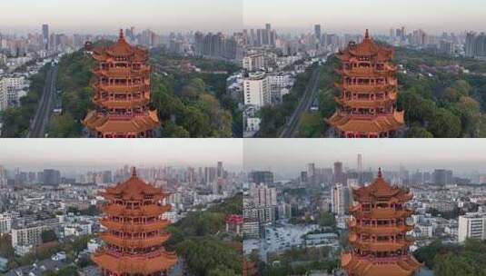 武汉黄鹤楼航拍高清在线视频素材下载