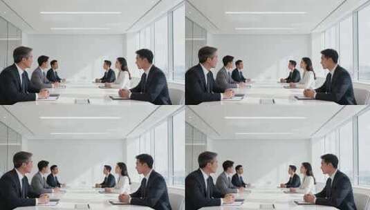 办公室白领团队开会场景高清在线视频素材下载
