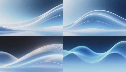 动感光效蓝色科技波浪线条背景高清在线视频素材下载