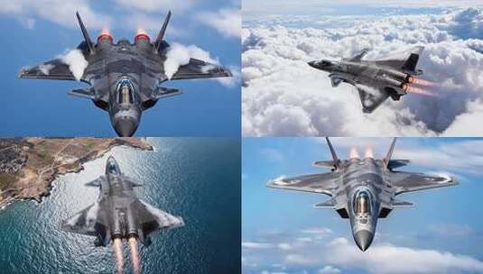 歼35战斗机飞翔 超级战斗机马赫飞行高清在线视频素材下载