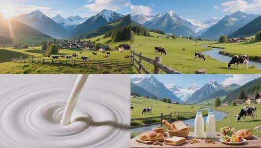 牛奶广告空镜头高清在线视频素材下载