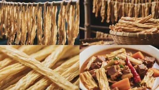 牛肉腐竹炖菜素材高清在线视频素材下载