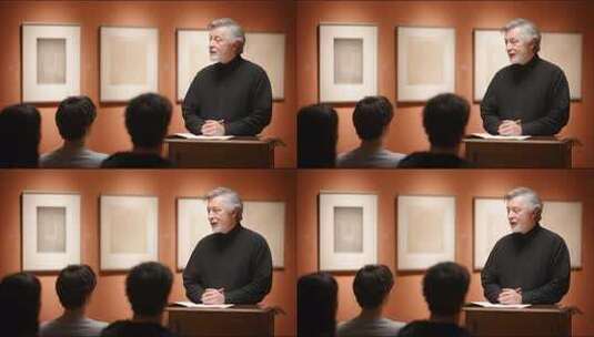 专家学者讲座现场观众认真听讲高清在线视频素材下载