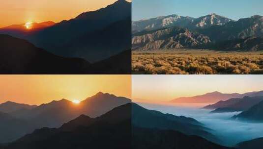 贺兰山壮丽山河云海景观连绵山脉高清在线视频素材下载