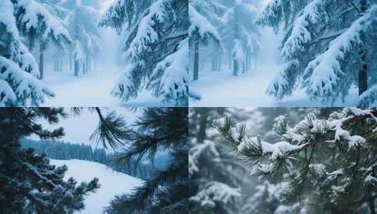 雪松松树松针松枝松林高清在线视频素材下载