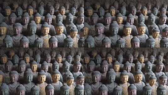 石窟佛像群像肃穆庄严令人敬畏高清在线视频素材下载