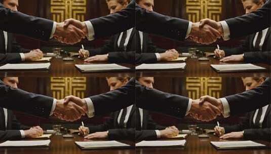 商务人士会议室握手合作高清在线视频素材下载