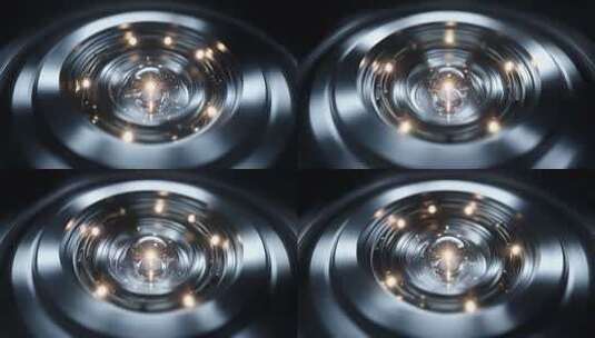 精密仪器内部结构金属质感光影流动高清在线视频素材下载