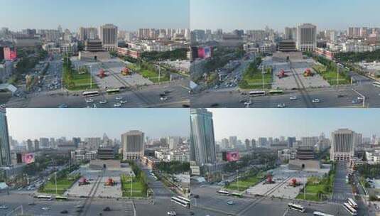 太原五一广场交通及建筑全景高清在线视频素材下载