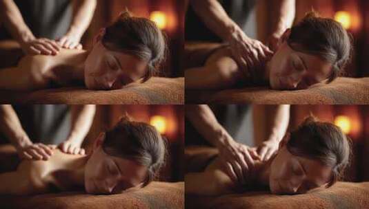 宁静氛围中享受专业按摩放松身心高清在线视频素材下载