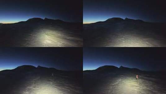 帕米尔高原慕士塔格雪山顶峰晨曦景观高清在线视频素材下载