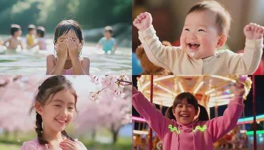 开心婴儿举起双手高清在线视频素材下载