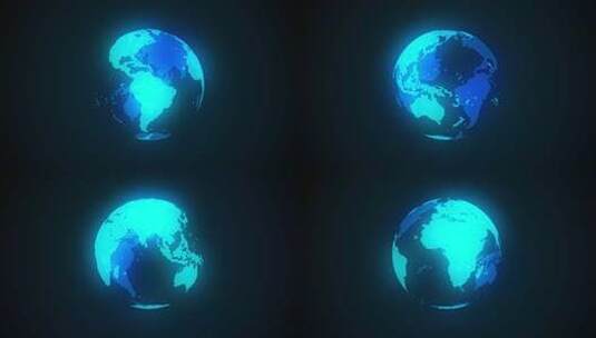 蓝色地球三维动画展示高清在线视频素材下载