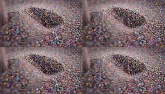 彩色颗粒微距画面高清在线视频素材下载