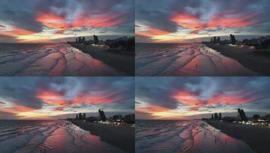 广西北海涠洲岛海边唯美夕阳日落晚霞高清在线视频素材下载