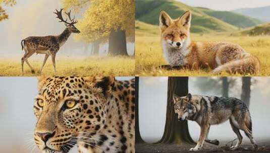 多国野生动物震撼特写镜头高清在线视频素材下载