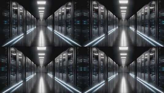 数据中心服务器阵列运行稳定高效高清在线视频素材下载