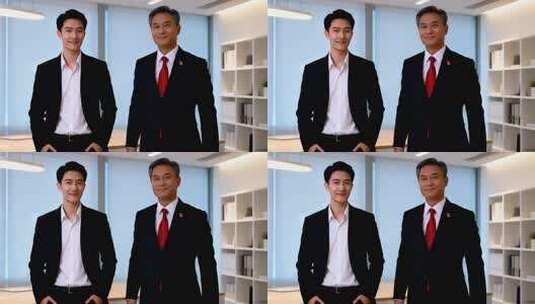 商务人士办公室合影高清在线视频素材下载