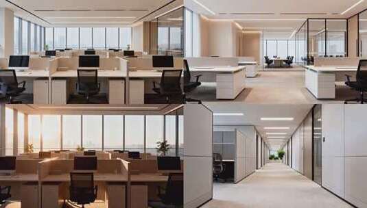 高端写字楼 职场办公室 现代办公空间高清在线视频素材下载