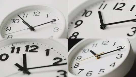 白色时钟特写高清在线视频素材下载