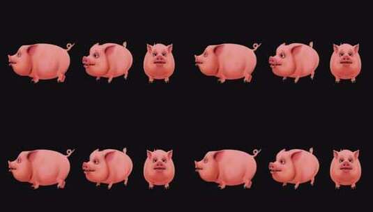 可爱小猪走路高清在线视频素材下载