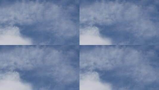 民航飞机清晨蓝天白云下飞过高清在线视频素材下载