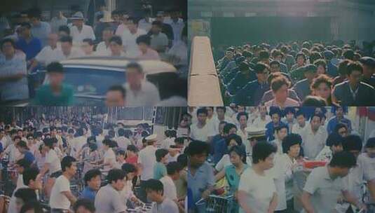 90年代初城市上班高峰高清在线视频素材下载