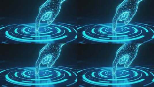 科技感虚拟手指点击界面高清在线视频素材下载