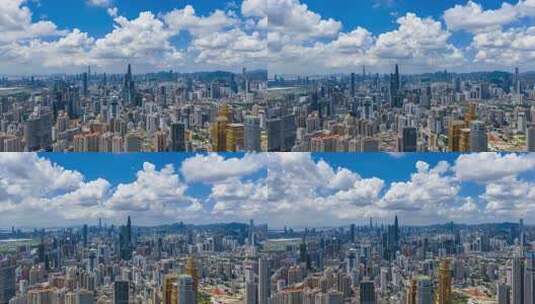 深圳城市蓝天白云光影变化航拍延时高清在线视频素材下载