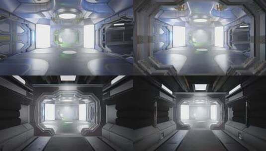 科技空间站走廊高清在线视频素材下载