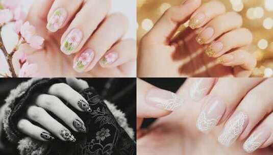 多样时尚美甲展示高清在线视频素材下载