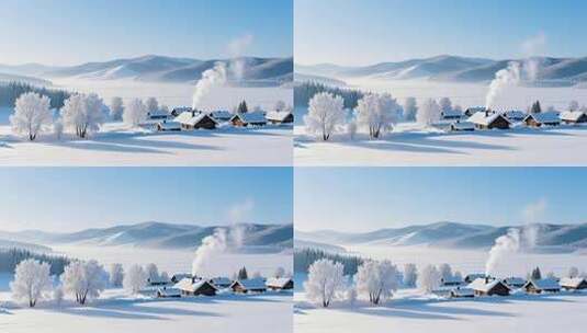 冬至冬季立冬入冬雪景4K高清在线视频素材下载