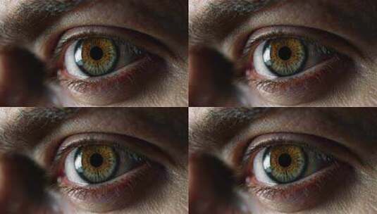 男性眼睛微距特写高清在线视频素材下载