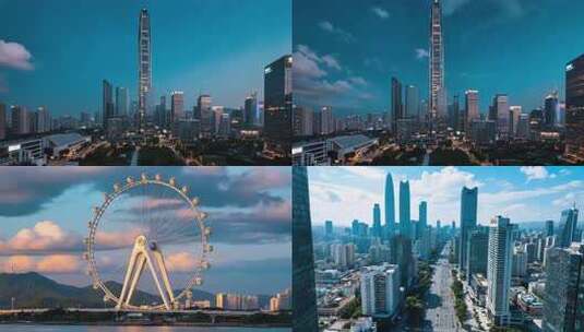 深圳城市高楼夜景俯瞰高清在线视频素材下载